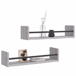 VidaXL 835437 étagères Bois, Acier Gris
