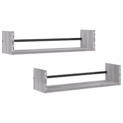 VidaXL 835437 étagères Bois, Acier Gris - Vue supplémentaire 6