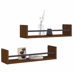 VidaXL 835438 étagères Bois, Acier Marron, Bois