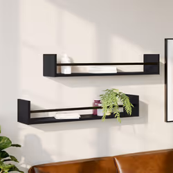 VidaXL 835439 étagères Bois, Acier Noir