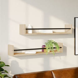 Vidaxl - tagères murales avec barres 2 pcs chêne sonoma 80x16x14 cm
