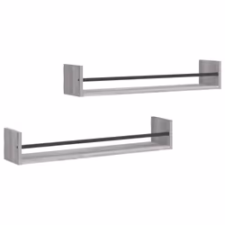 VidaXL 835442, Bois, Acier, Gris, 800 mm, 160 mm, 140 mm, 2 pièce(s)