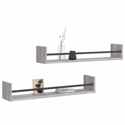 VidaXL 835442 étagères Bois, Acier Gris