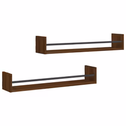 VidaXL 835443, Bois, Acier, Marron, Bois, 800 mm, 160 mm, 140 mm, 2 pièce(s)