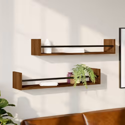VidaXL 835443 étagères Bois, Acier Marron, Bois