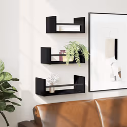 VidaXL 835444 étagères Bois, Acier Noir