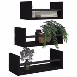 VidaXL 835444 étagères Bois, Acier Noir