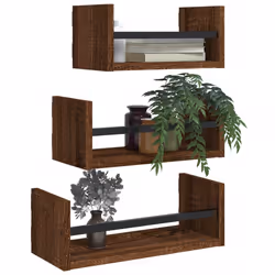 VidaXL 835448 étagères Bois, Acier Marron, Bois