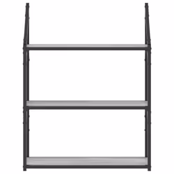VidaXL 835452 étagères Bois, Acier Gris - Vue supplémentaire 4