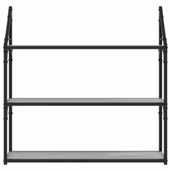 VidaXL 835457 étagères Bois, Acier Gris - Vue supplémentaire 4