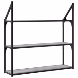 VidaXL 835457 étagères Bois, Acier Gris - Vue supplémentaire 6