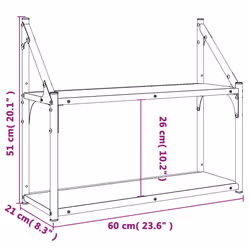 VidaXL 835462 étagères Bois, Acier Gris - Vue supplémentaire 8