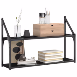 VidaXL 835464 étagères Bois, Acier Noir