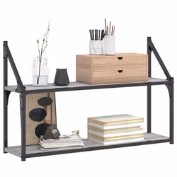 VidaXL 835467 étagères Bois, Acier Gris - Vue supplémentaire 3
