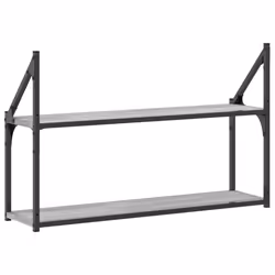 VidaXL 835467 étagères Bois, Acier Gris - Vue supplémentaire 6