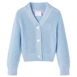 Cardigan pour enfants tricoté bleu 92