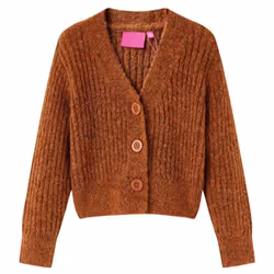 Cardigan pour enfants tricoté cognac 128 - 122-128 cm