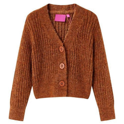 Cardigan pour enfants tricoté cognac 128 - 122-128 cm