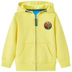 Vidaxl - Sweat-shirt à capuche et fermeture éclair pour enfants jaune clair 116