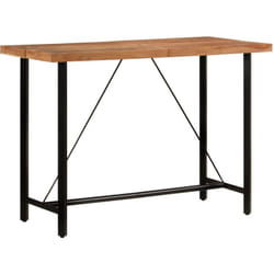Table De Bar 150x70x107 Cm Bois Massif D'Acacia Et Fer