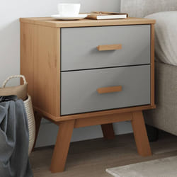 Vidaxl - Table de chevet olden gris et marron bois de pin solide