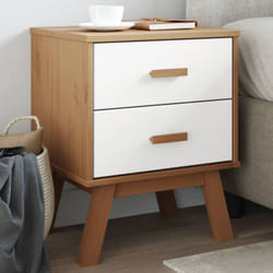 Vidaxl - Table de chevet olden blanc et marron bois de pin solide