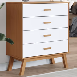 Cette commode en bois, au charme scandinave, se veut le centre d'attraction de votre intérieur. Bois de pin massif : le bois  ...