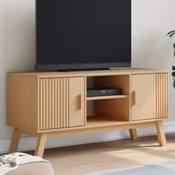 Ce meuble TV tendance présente un design scandinave et est destiné à être un supplément décoratif et pratique à la décoration ...
