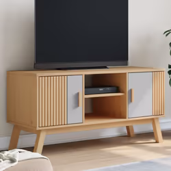 Ce meuble TV tendance présente un design scandinave et est destiné à être un supplément décoratif et pratique à la décoration ...