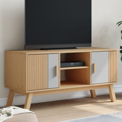 Vidaxl - Meuble tv olden gris et marron 114x43x57 cm bois de pin massif