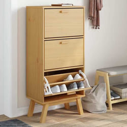 vidaXL Armoire à Chaussures Étagère à Chaussures avec Pieds Meuble à Chaussures avec Rangement Salon Moderne Marron Bois 358618