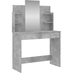 Vidaxl - Coiffeuse avec miroir gris béton 96x39x142 cm