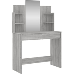 Vidaxl - Coiffeuse avec miroir sonoma gris 96x39x142 cm