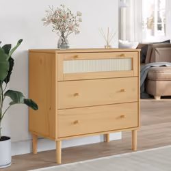 Cette commode en bois, au charme élégant, se veut le centre d'attraction de votre intérieur. Bois de pin massif : le bois de  ...