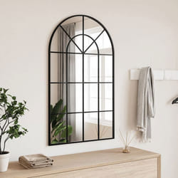 vidaXL Miroir mural noir 60x100 cm arche fer 358627