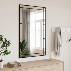 Vidaxl - Miroir mural noir 60x100 cm rectangulaire fer