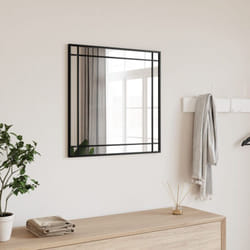 Vidaxl - Miroir mural noir 50x50 cm carré fer