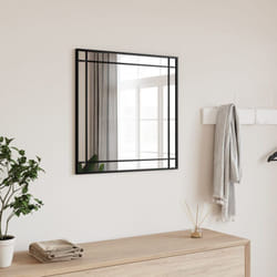 Vidaxl - Miroir mural noir 60x60 cm carré fer