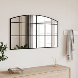 Miroir mural noir 100x60 cm arche fer Vidaxl