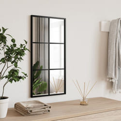 Vidaxl - Miroir mural noir 30x60 cm rectangulaire fer