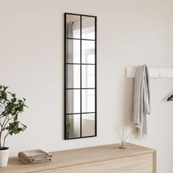 Vidaxl - Miroir mural noir 30x100 cm rectangulaire fer