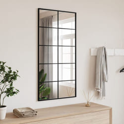Vidaxl - Miroir mural noir 50x100 cm rectangulaire fer