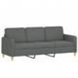 vidaXL Canapé à 3 places Gris foncé 180 cm Tissu