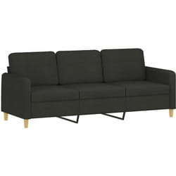Vidaxl - Canapé à 3 places Noir 180 cm Tissu