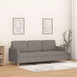 vidaXL Canapé à 3 places Taupe 180 cm Tissu