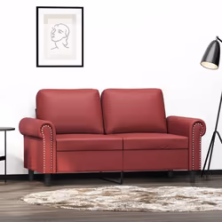 vidaXL Canapé à 2 places Rouge bordeaux 120 cm Similicuir
