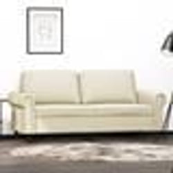 vidaXL Canapé à 2 places Crème 140 cm Similicuir