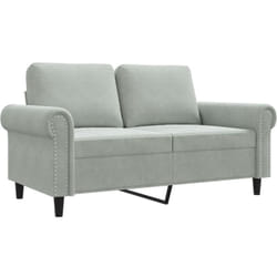Canapé à 2 places Gris clair 120 cm Velours Vidaxl