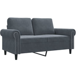 Vidaxl - Canapé à 2 places Gris foncé 120 cm Velours