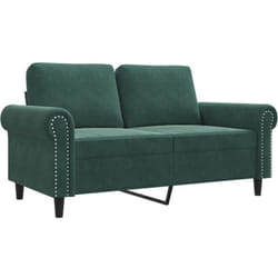Vidaxl - Canapé à 2 places Vert foncé 120 cm Velours